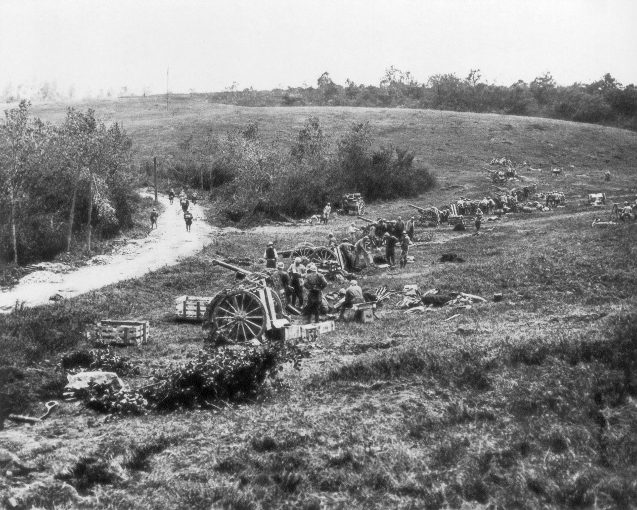 Fransk 75. artilleribatteri, Aisne, Frankrig, 18. juli 1918 af Unbekannt