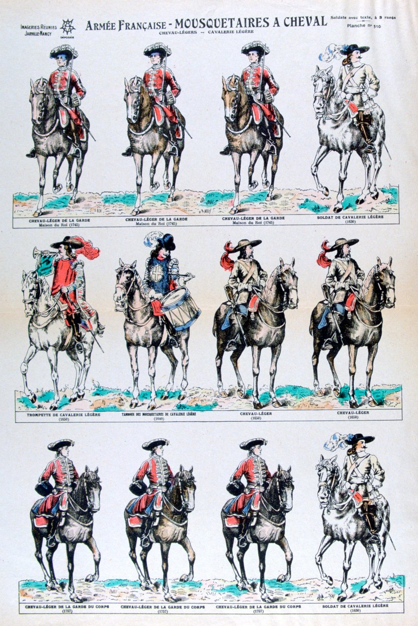 Fransk hær, beredne musketerer, 1700-tallet 1800-tallet af Unbekannt