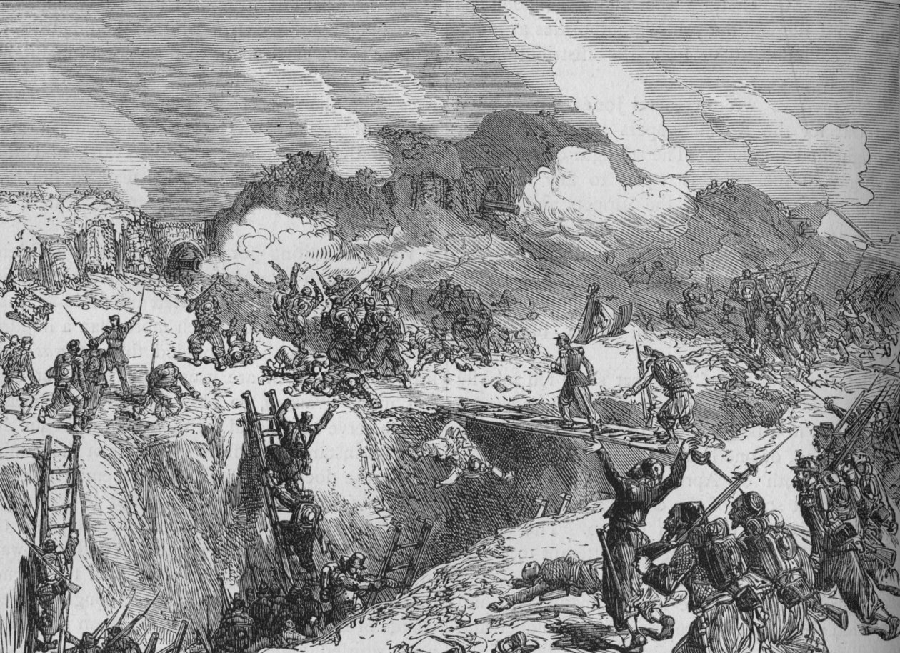 Fransk angreb på Malakhoff, c1880 af Unbekannt