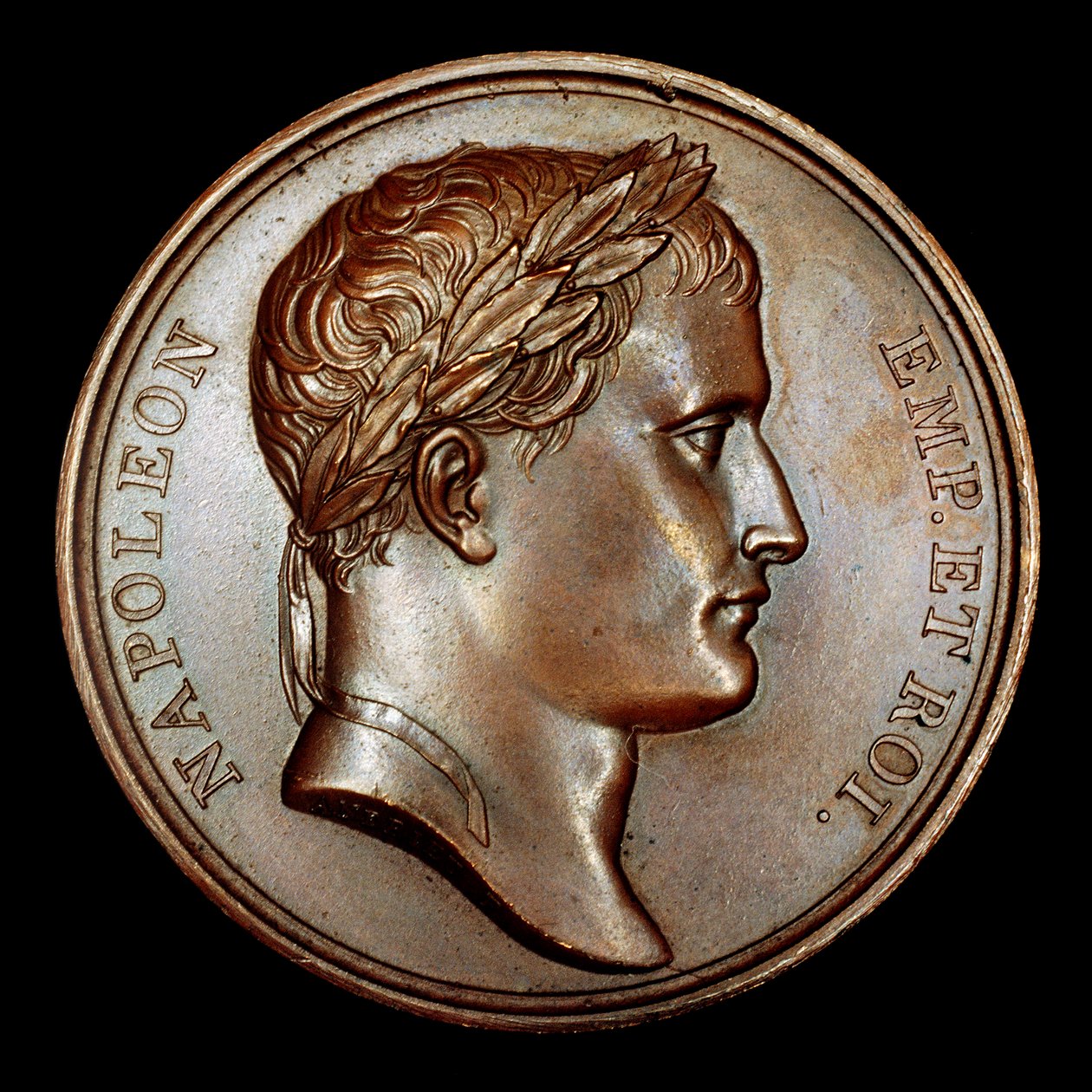 Fransk bronzemedaljon med buste af Napoleon (foto) af Unbekannt