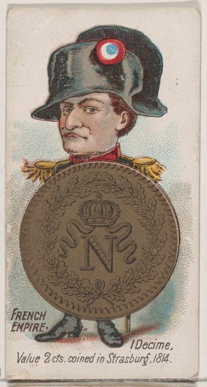 French Empire, 1 Decime, fra serien Coins of All Nations N72, variation 1 for Duke ..., 1889. af Unbekannt