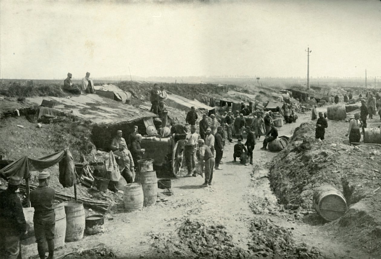 Franske feltkøkkener bag skudlinjen, 1919. af Unbekannt