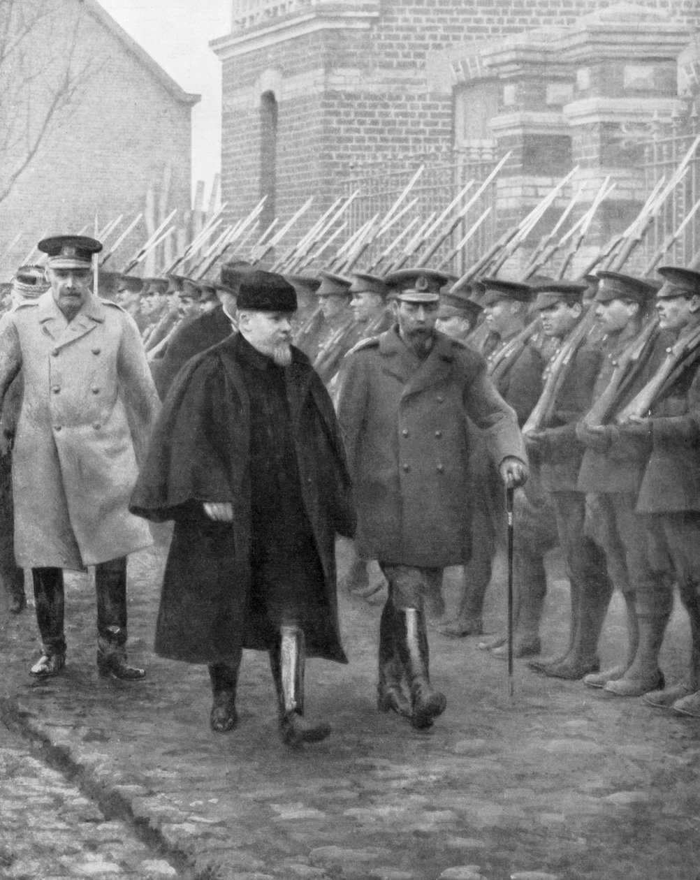 Den franske præsident Raymond Poincare og kong George V, december 1914. af Unbekannt