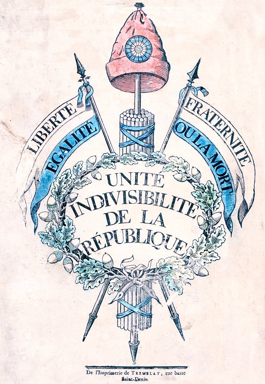 Franske revolution 1789: Republikkens allegoriske emblem af Unbekannt