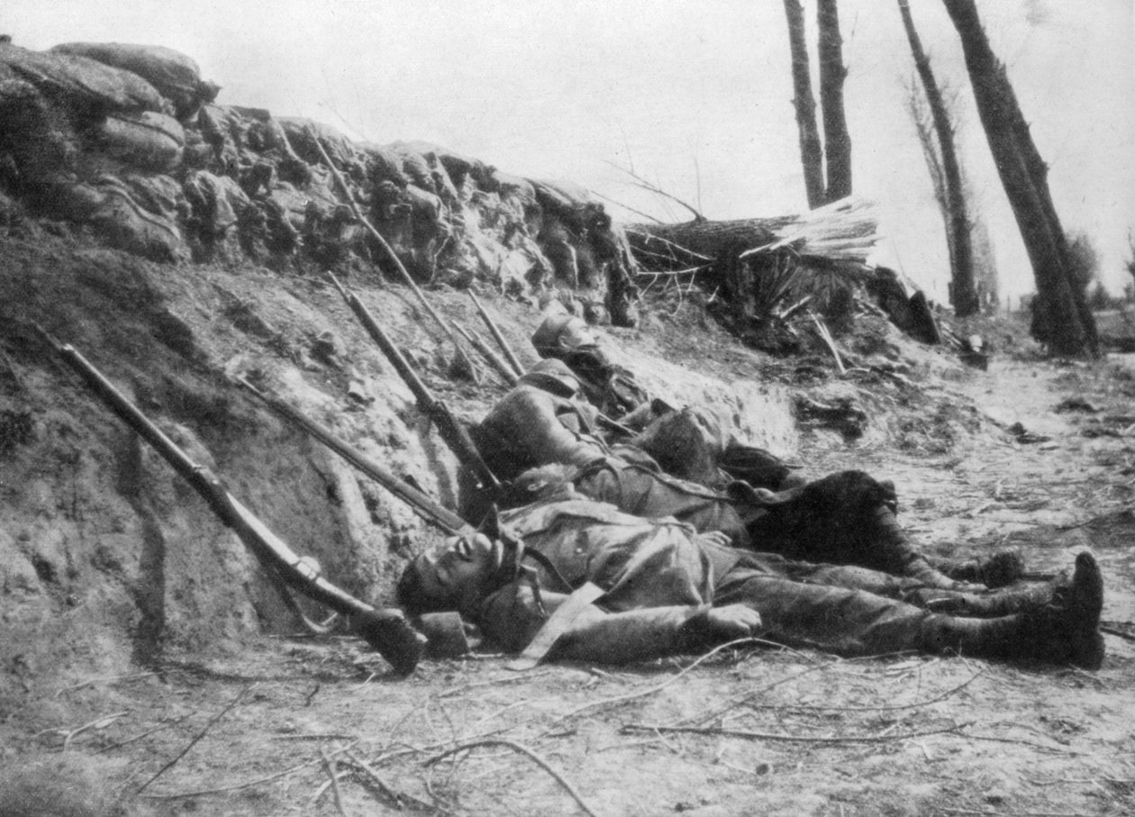Fransk Zouave-infanteri dræbt af gas, Andet slag ved Ypres, Belgien, 22. april 1915, 1929 af Unbekannt