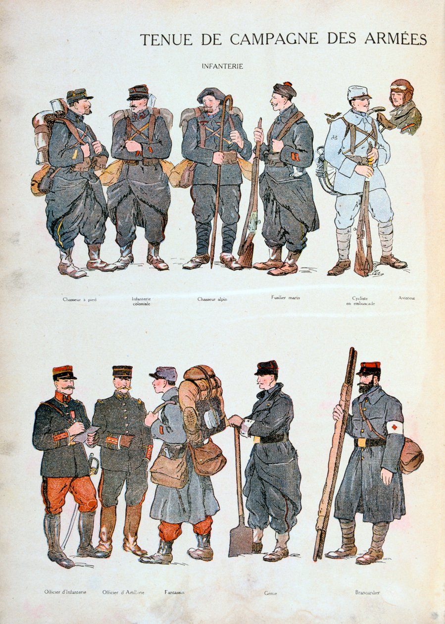 Franske hæruniformer, Første Verdenskrig, 1914 af Unbekannt