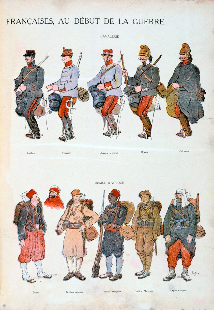 Franske hæruniformer, Første Verdenskrig, 1914 af Unbekannt