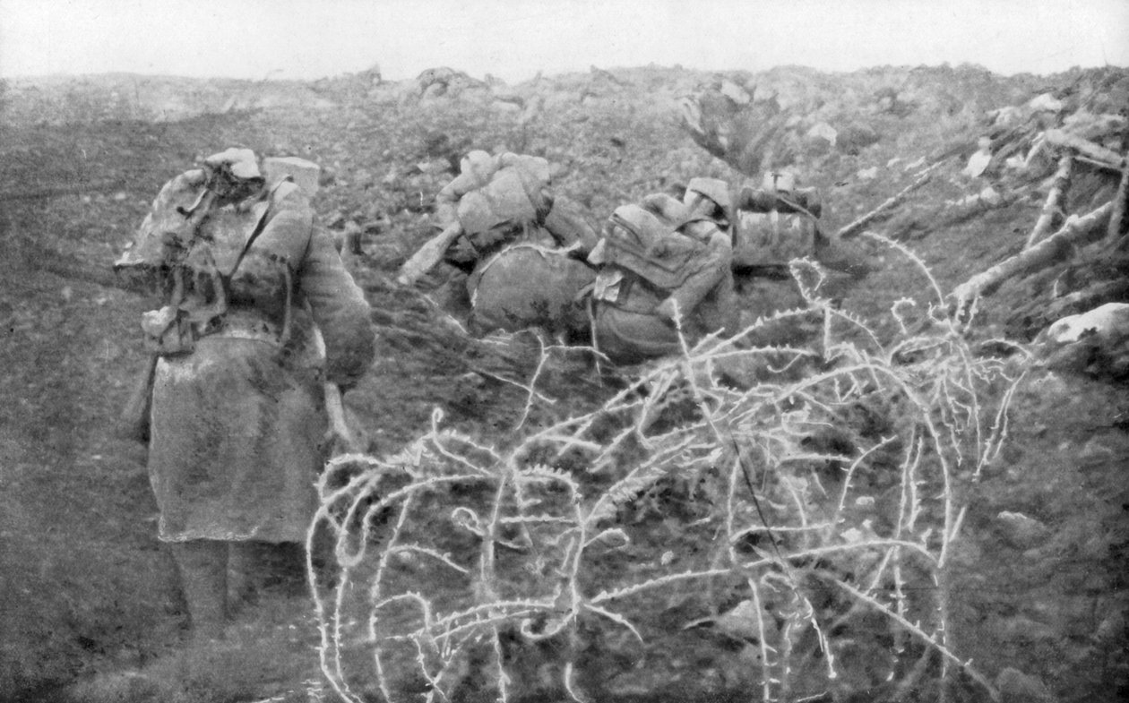 Fransk infanteriangreb på Eparges-ryggen, nær Verdun, Frankrig, 2. august 1915 af Unbekannt