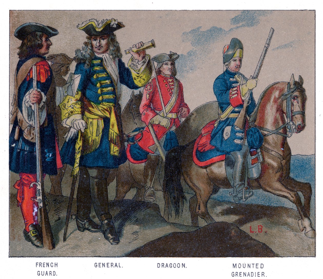 Fransk militærdragt, 1704 af Unbekannt