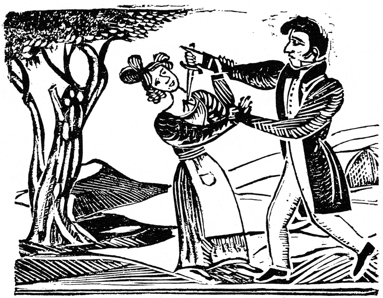 Fransk populær træsnit brugt til at illustrere mord, c1840 1964. af Unbekannt