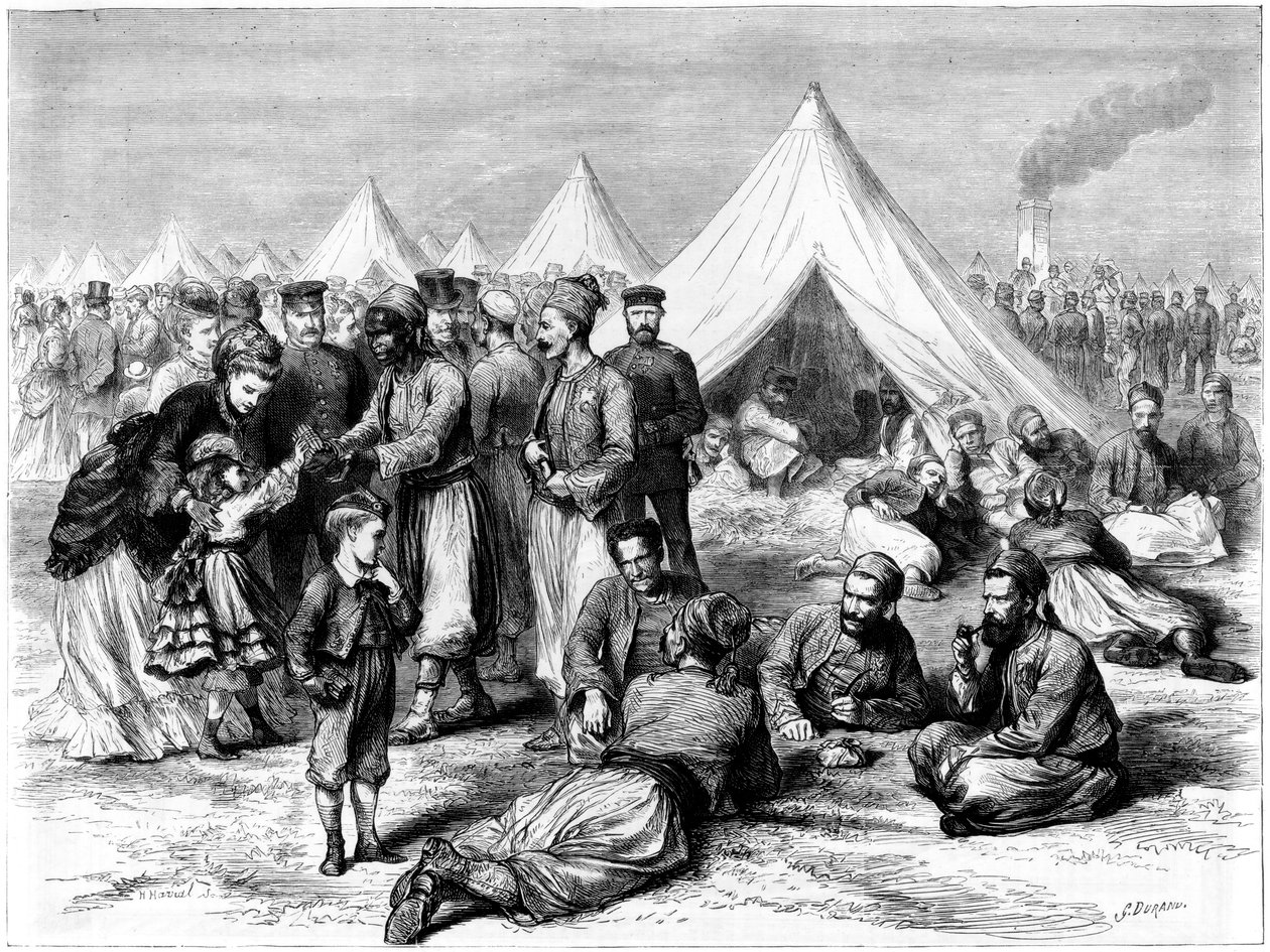 Fransk krigsfangelejr ved Wahn, nær Köln, fransk-preussisk krig, 1870 af Unbekannt