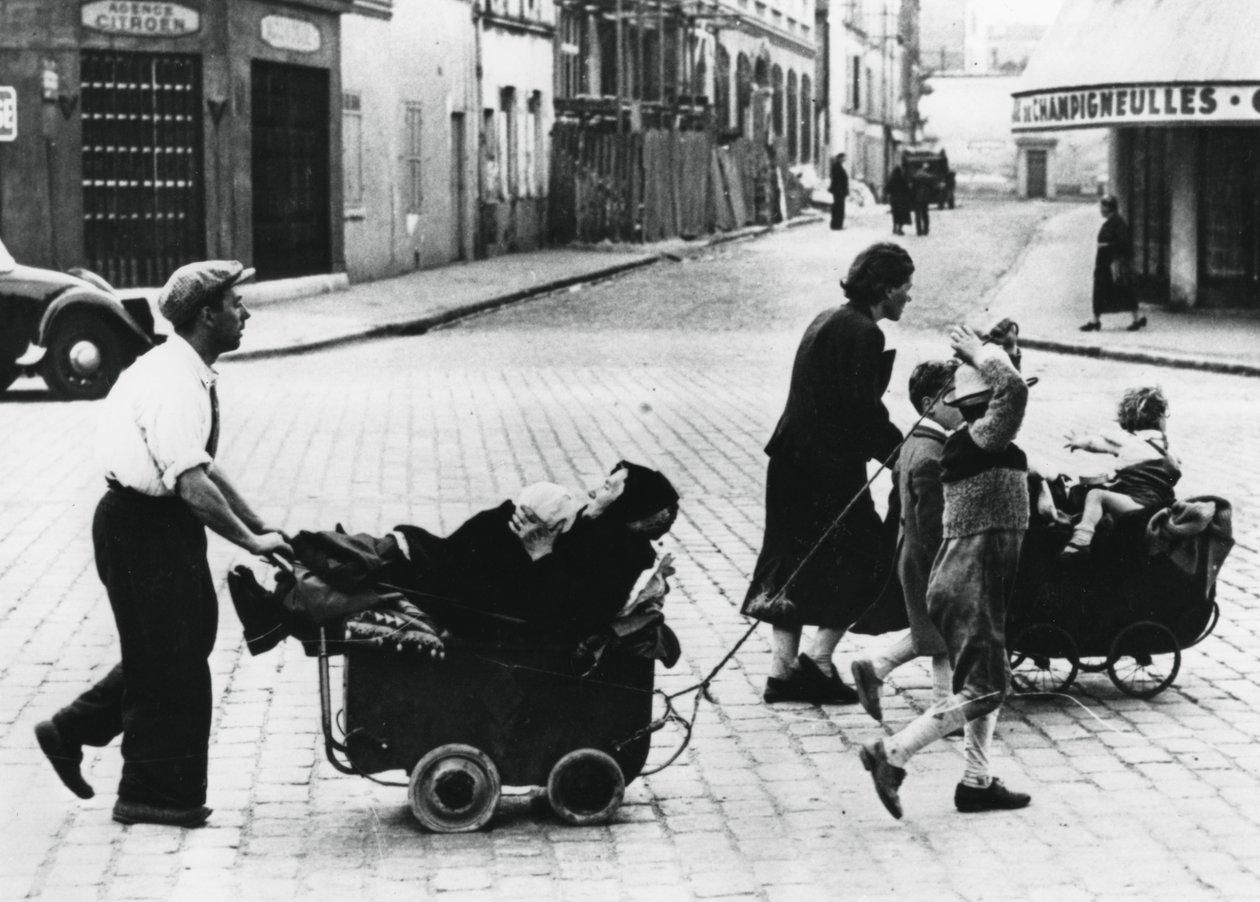 Franske flygtninge vender hjem efter Frankrigs fald til tyskerne, Frankrig, juli 1940 af Unbekannt