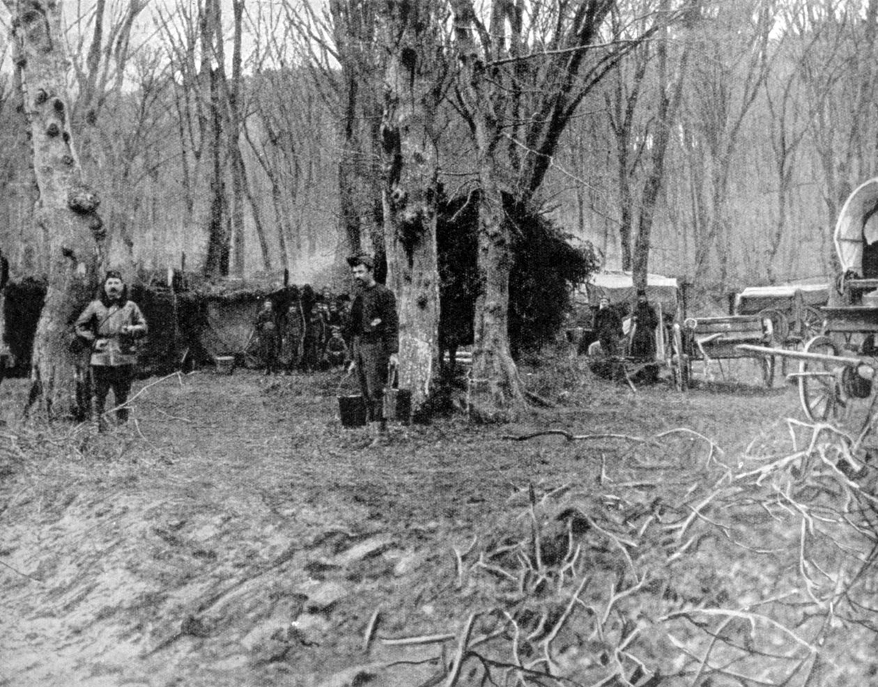 Fransk rasteplads og suppekøkken bag linjerne, Første Verdenskrig, 1915 af Unbekannt