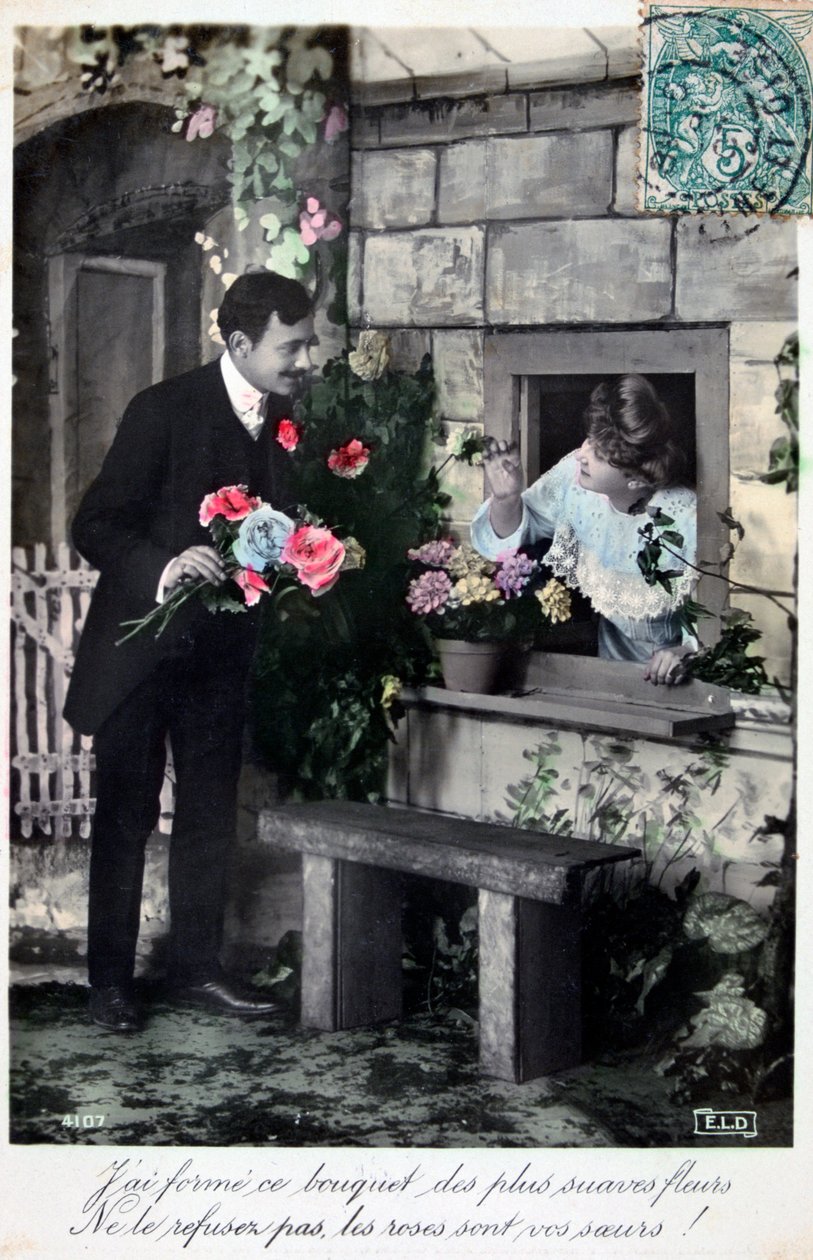 Fransk romantisk postkort, c1900 af Unbekannt
