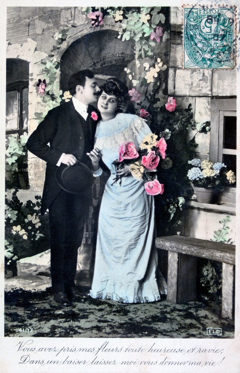 Fransk romantisk postkort, c1900 af Unbekannt