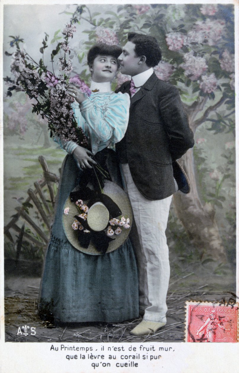 Fransk romantisk postkort, c1900 af Unbekannt
