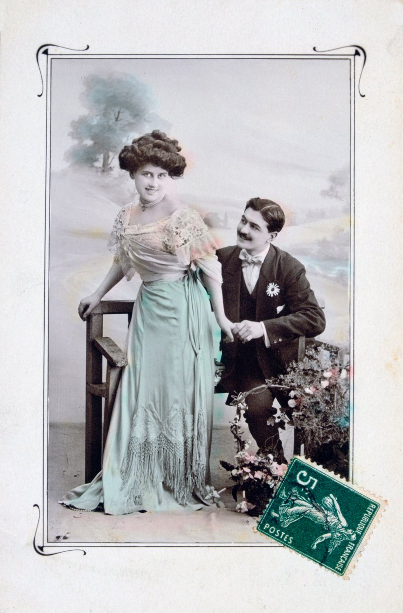 Fransk romantisk postkort, c1900 af Unbekannt