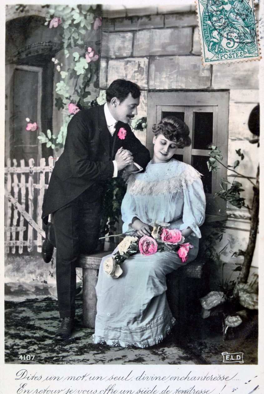 Fransk romantisk postkort, c1900 af Unbekannt