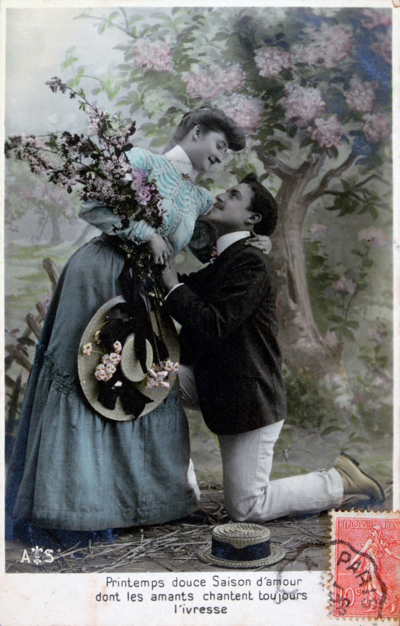 Fransk romantisk postkort, c1900 af Unbekannt