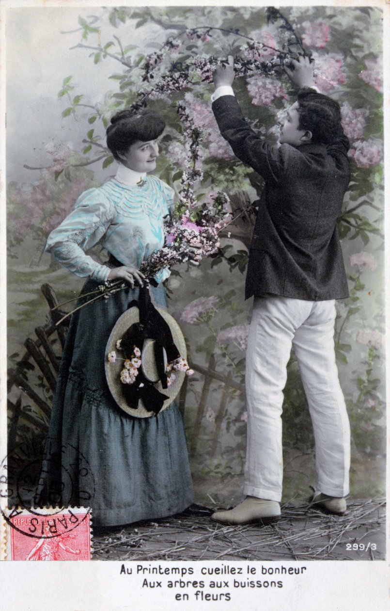 Fransk romantisk postkort, c1900 af Unbekannt