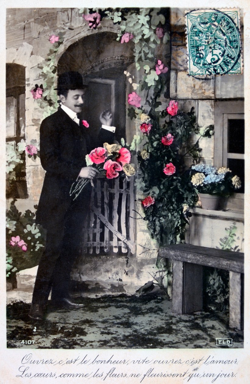 Fransk romantisk postkort, c1900 af Unbekannt