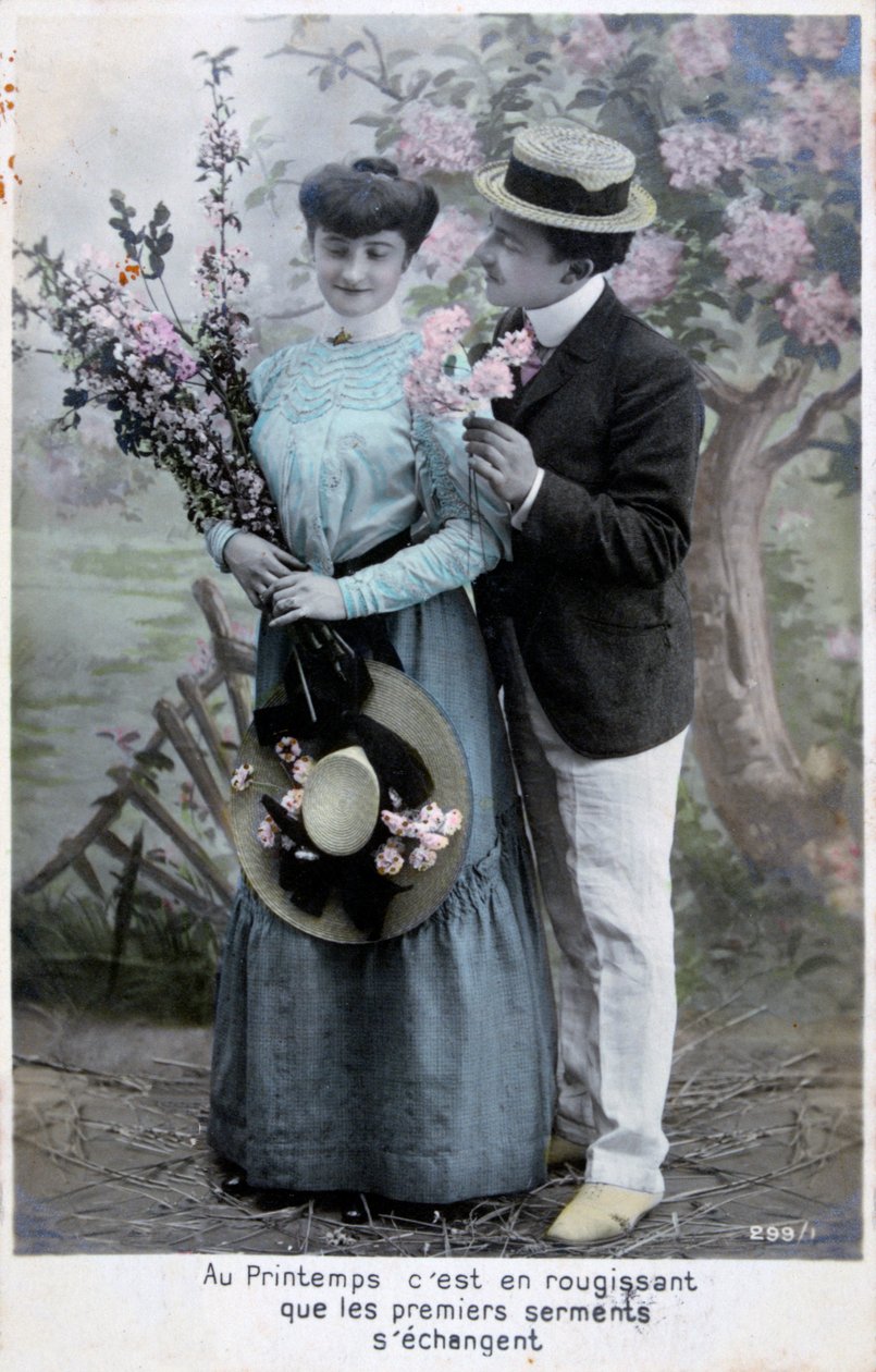 Fransk romantisk postkort, c1900 af Unbekannt