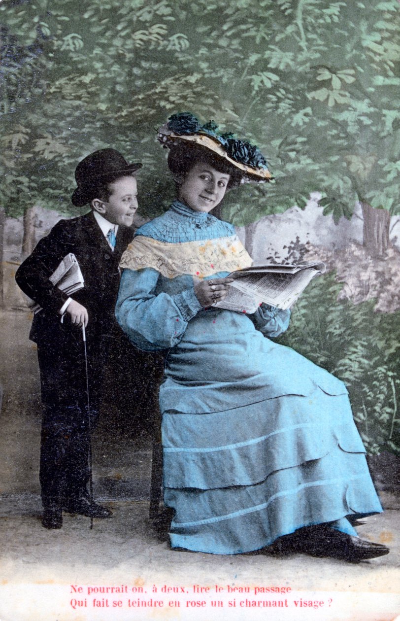 Fransk romantisk postkort, c1900 af Unbekannt