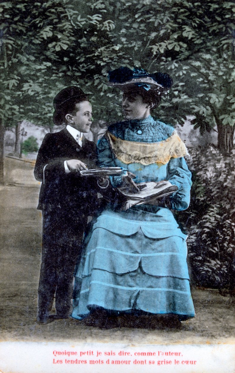 Fransk romantisk postkort, c1900 af Unbekannt