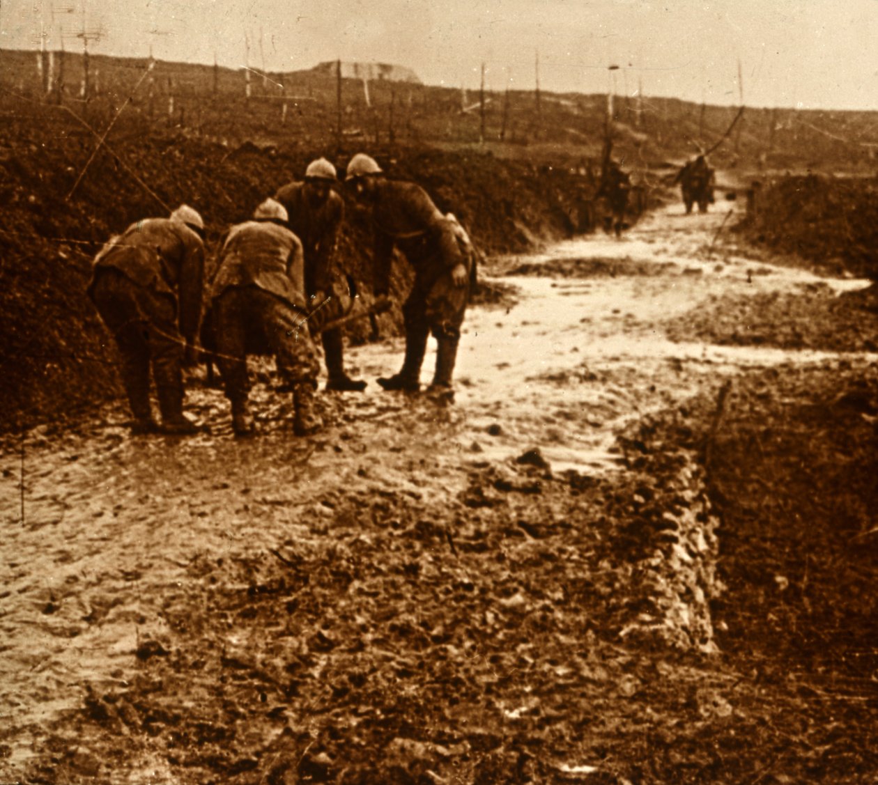 Franske soldater, Froideterre, Frankrig, c1914-c1918 af Unbekannt