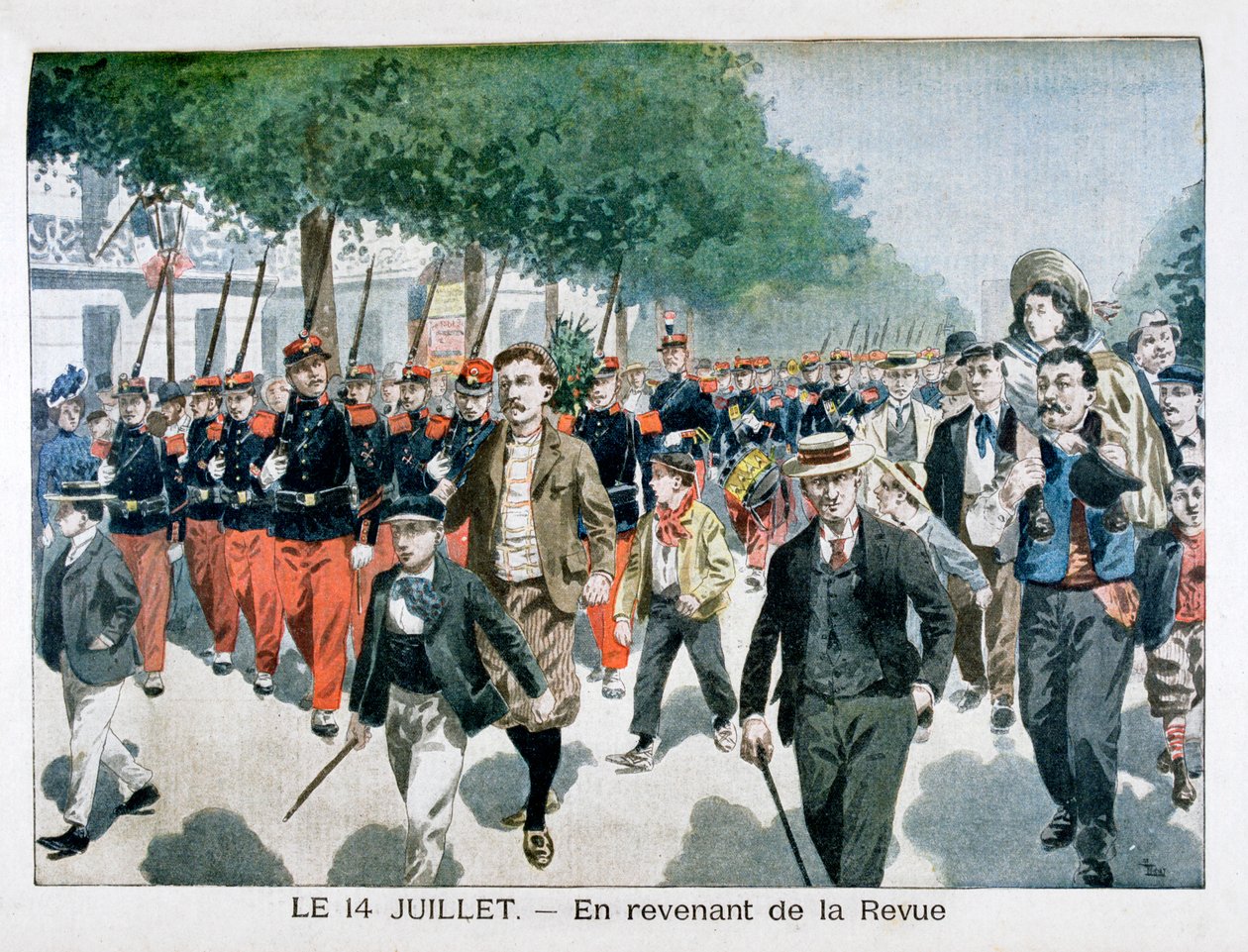 Franske soldater vendte tilbage fra anmeldelse den 14. juli 1901 af Unbekannt