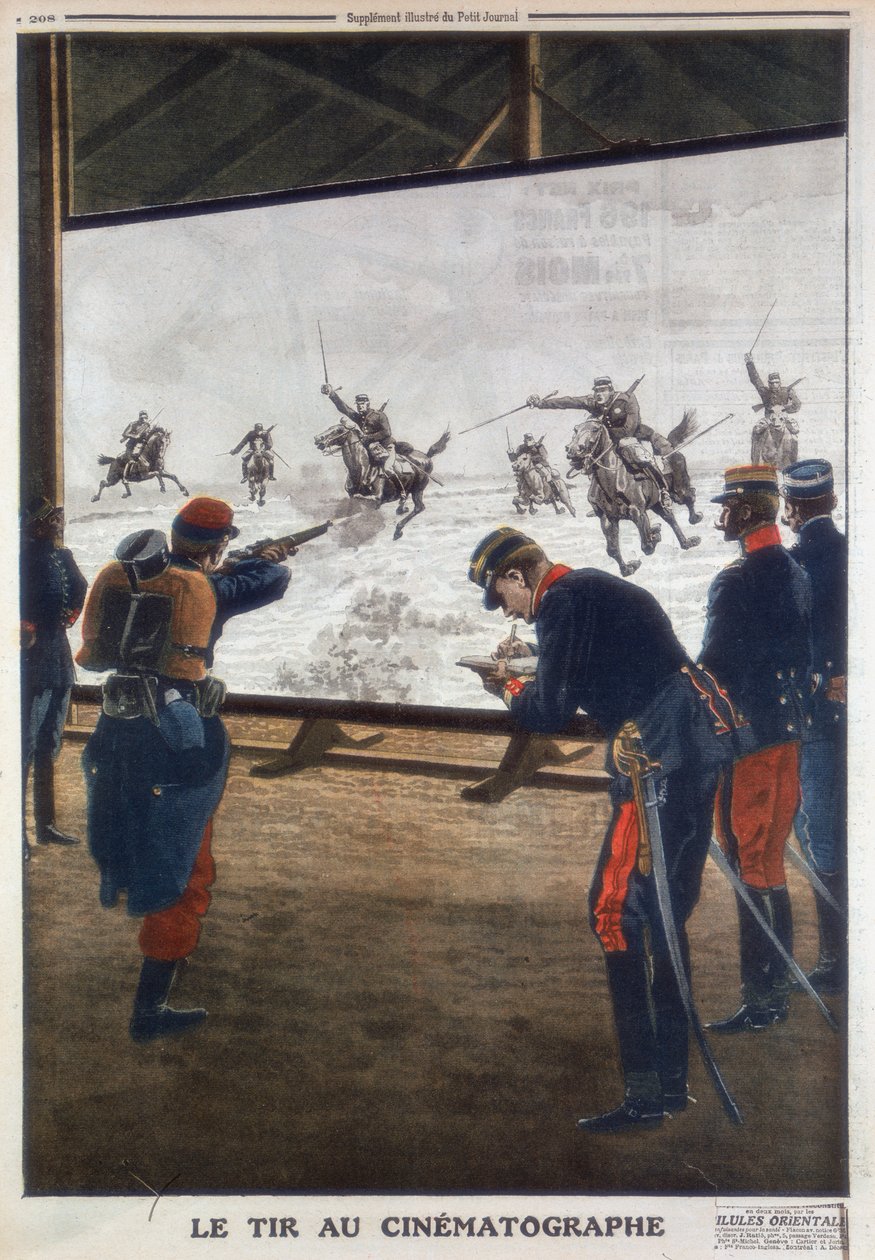 Franske soldater, der bruger film af et kavaleriangreb til riffeløvelser, 1912 af Unbekannt