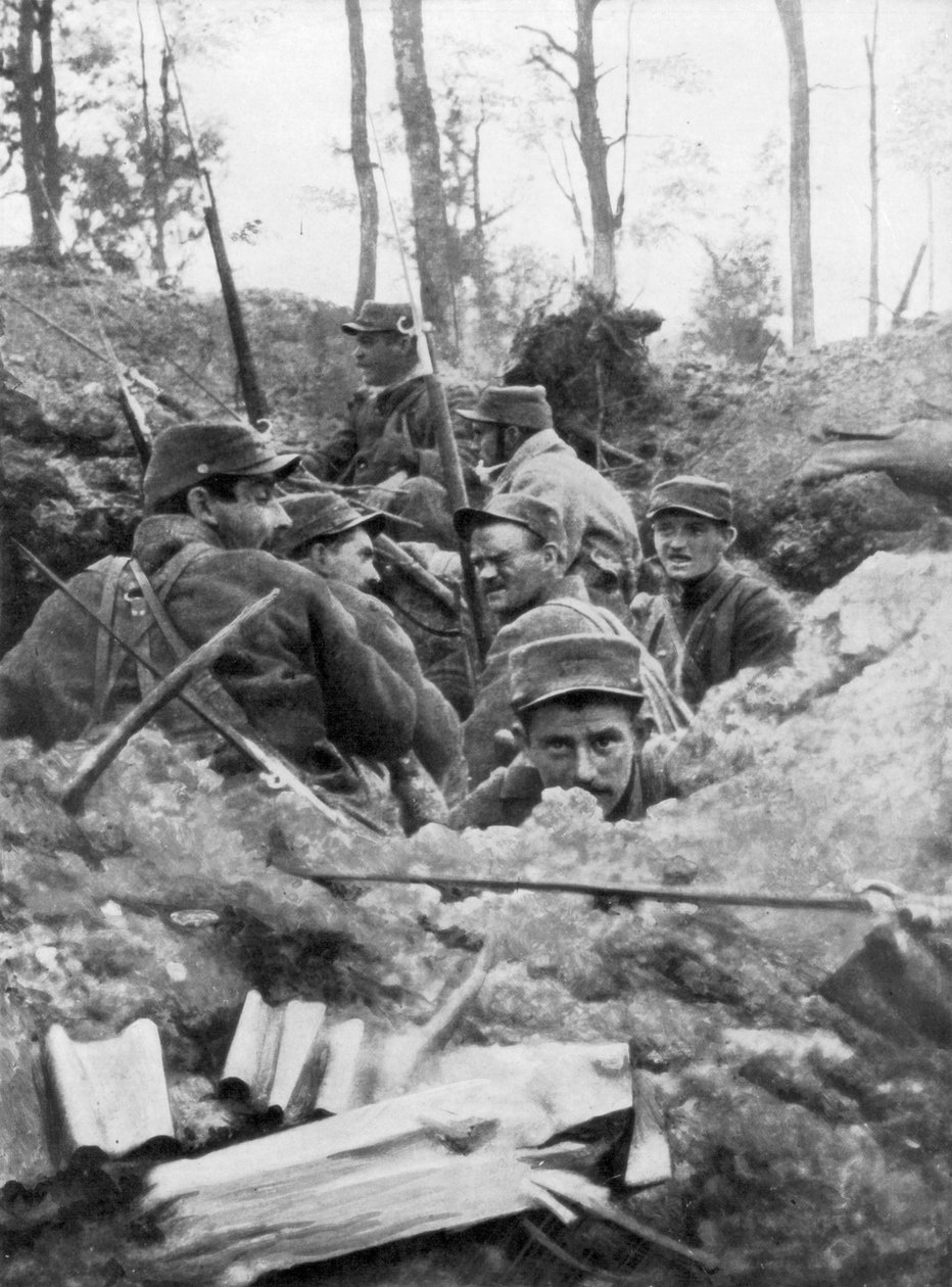 Franske tropper i skyttegravssystemet i Calonne, Frankrig, juli 1915 af Unbekannt