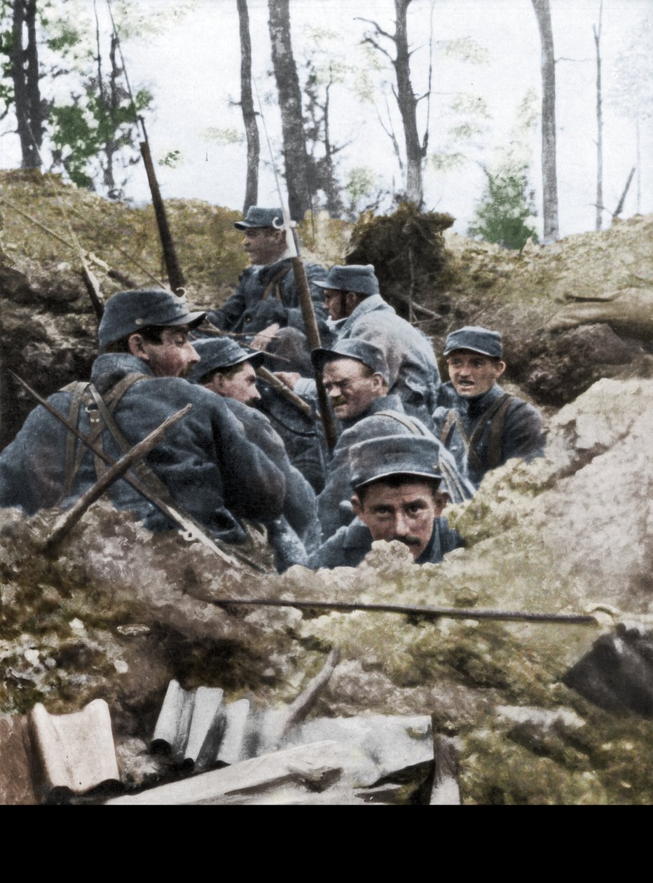 Franske tropper i skyttegravssystemet i Calonne, Frankrig, juli 1915 af Unbekannt