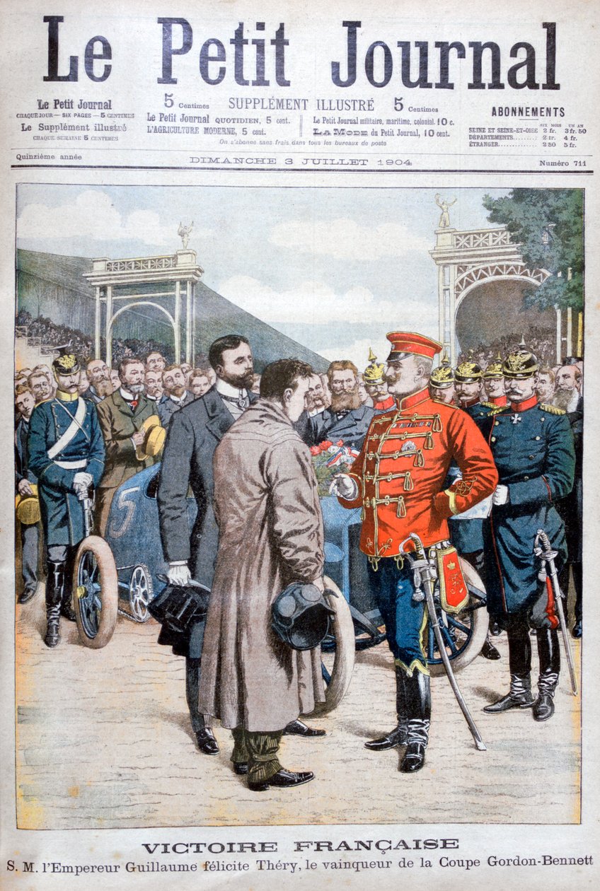 Franskmanden Leon Thery, vinder af Gordon Bennett Cup i billøb, 1904 af Unbekannt