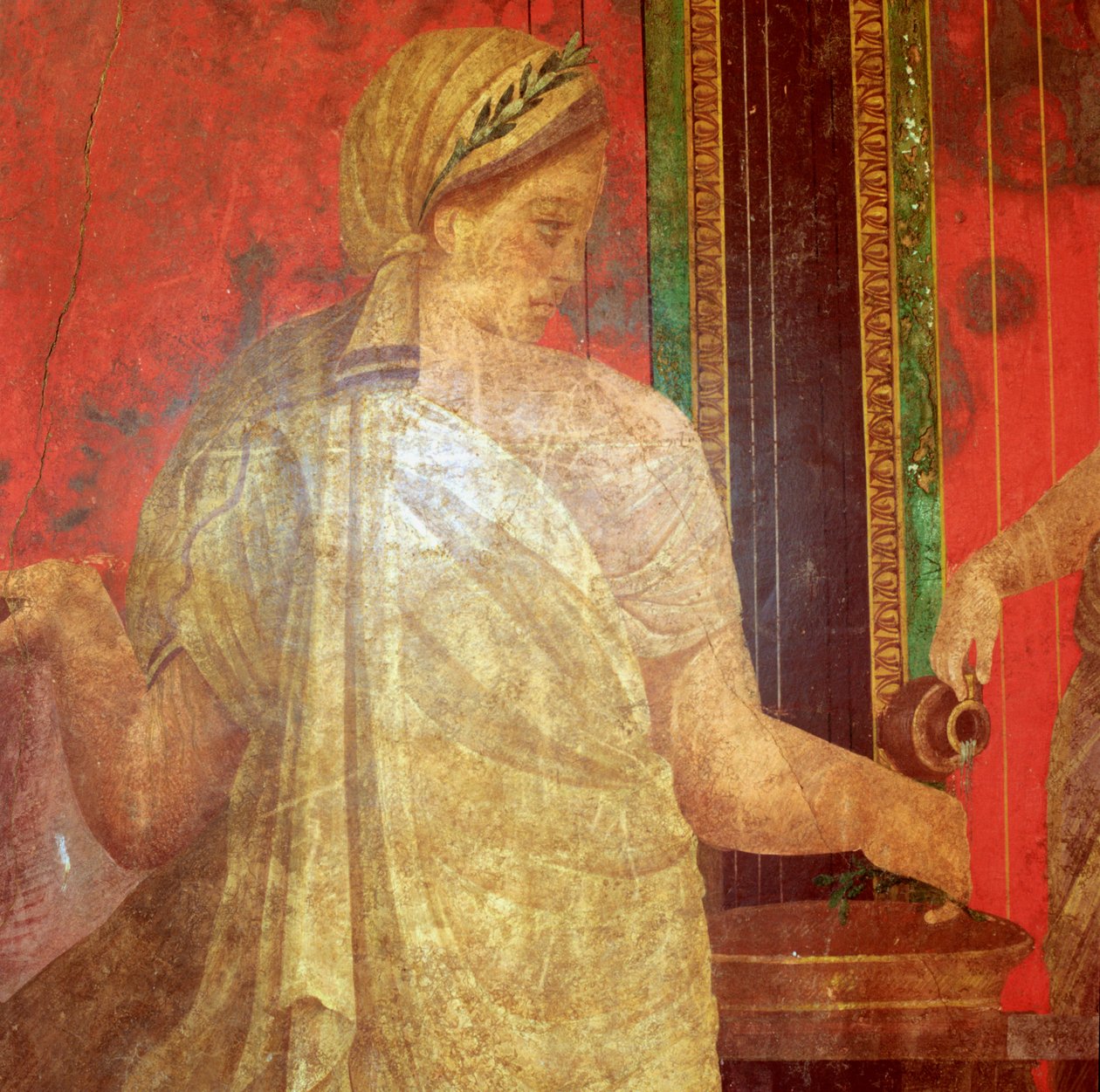 Fresco Detail, Minister, der bærer en bakke med mad, 1. århundrede f.Kr af Unbekannt
