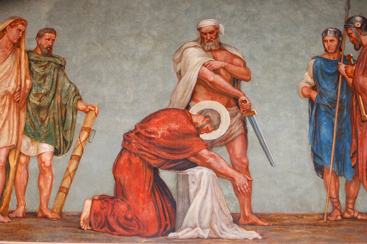 Fresko i St. Pauls kirke: St. Pauls martyrium, Lyon, Frankrig af Unbekannt
