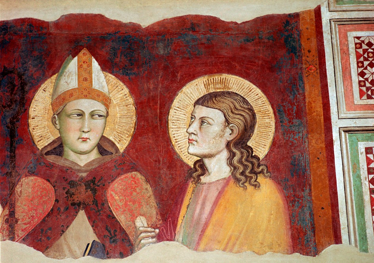 Fresko af en biskop, 1300-tallet af Unbekannt