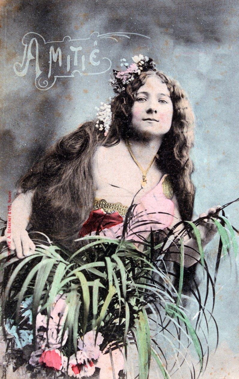 Venskab, vintage fransk postkort, c1900 af Unbekannt