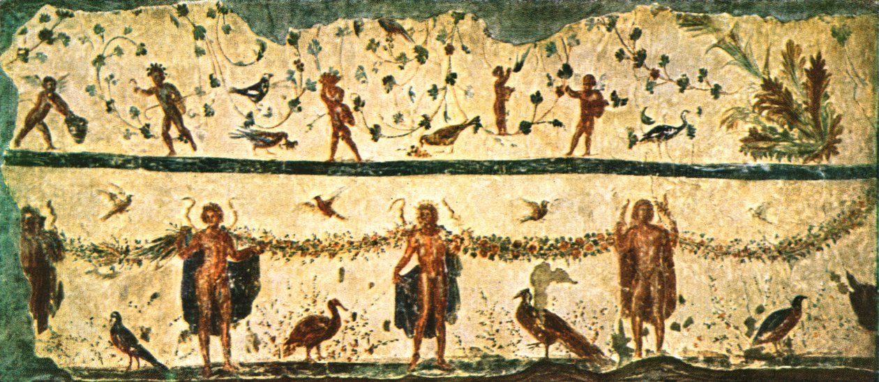 Frise i spisesalen Triclinium i huset til Pammachius, Rom, Italien, 1928. af Unbekannt
