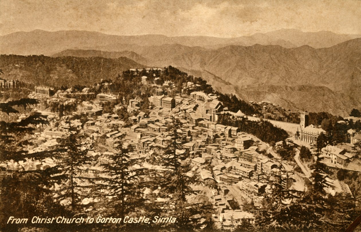 Fra Christchurch til Gorton Castle, Shimla, c1918-c1939. af Unbekannt