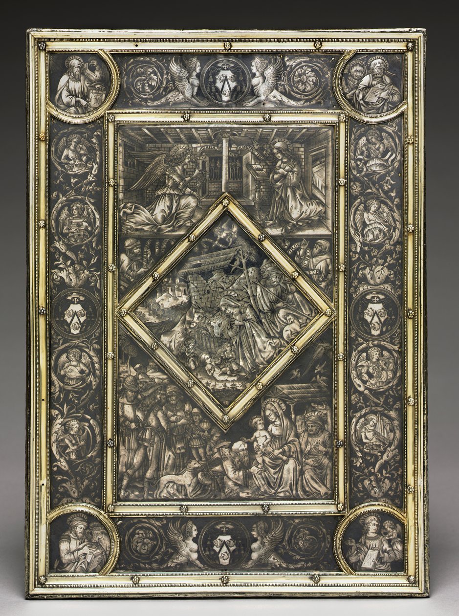 Forside til en evangelisk bog af den franske kardinal Jean La Balou 1421-1491, ca. 1467-1468. af Unbekannt