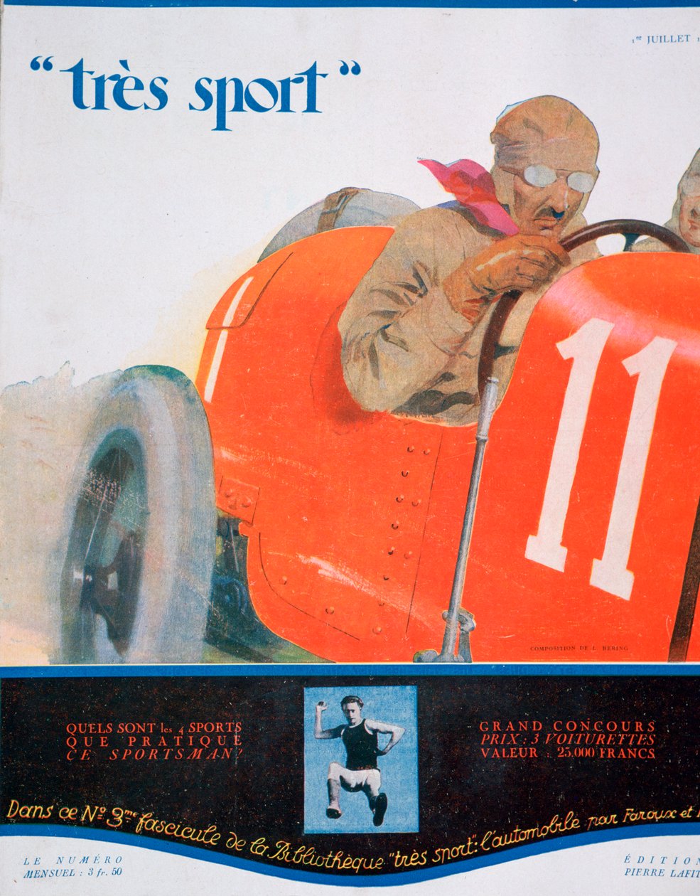 Forsideillustration fra magasinet Tres Sport, juli 1922 af Unbekannt
