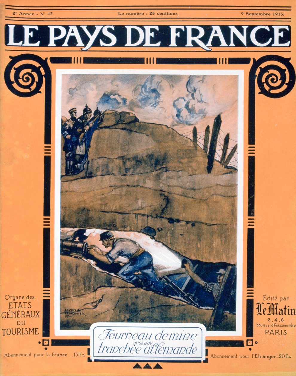 Forside af Le Pays de France, 9. september 1915 af Unbekannt