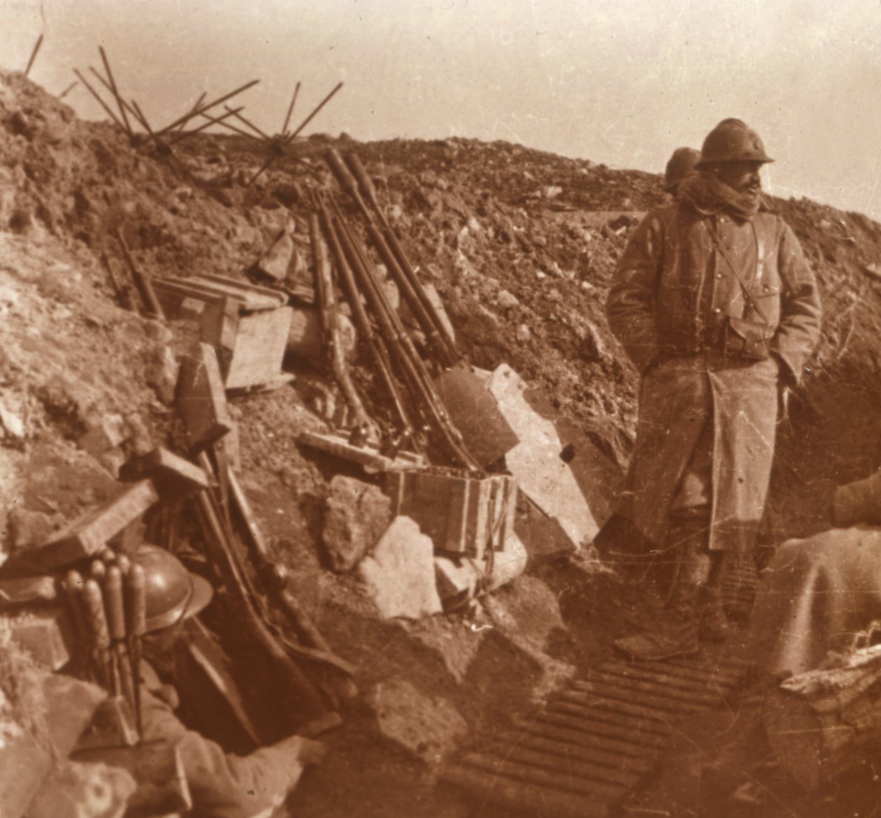 Frontlinje, Vauquois, Nordfrankrig, c1914-c1918 af Unbekannt