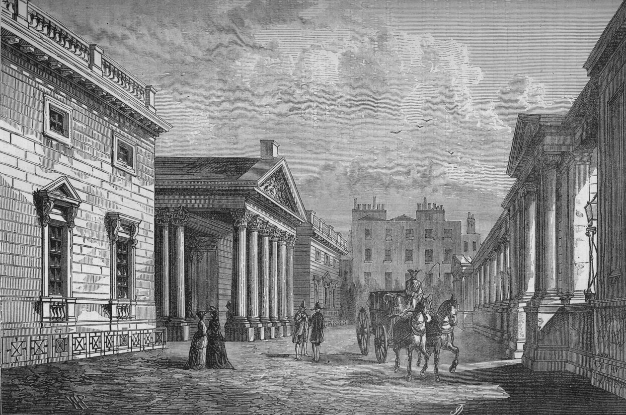 Forsiden af Carlton House, Westminster, London, c1820 1878 af Unbekannt