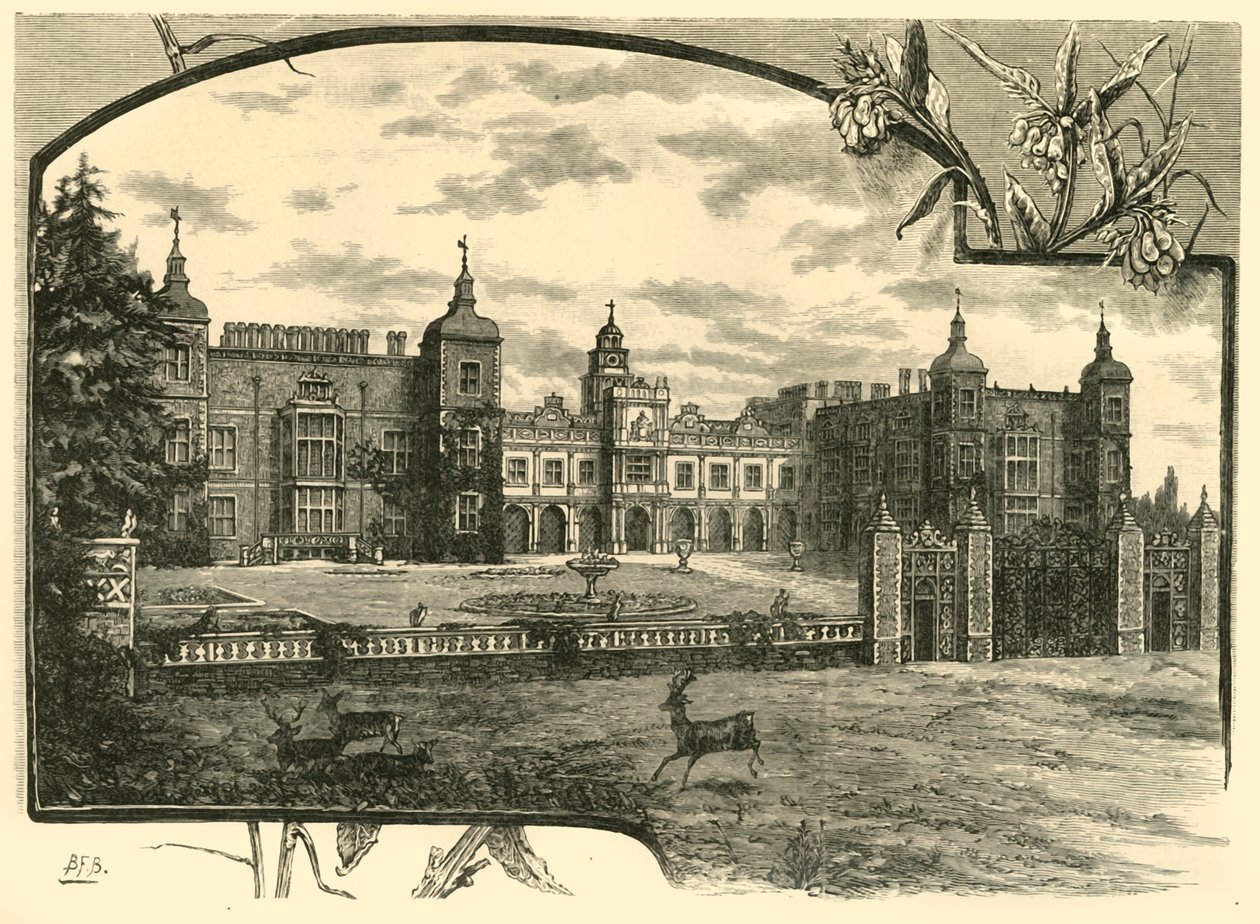 Forsiden af Hatfield House, 1898. af Unbekannt