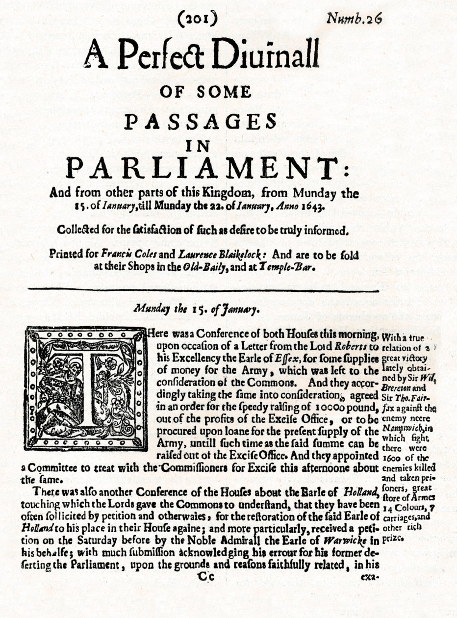 Forsiden af A Perfect Diurnall of Some Passages in Parliament, 1643 1905 af Unbekannt