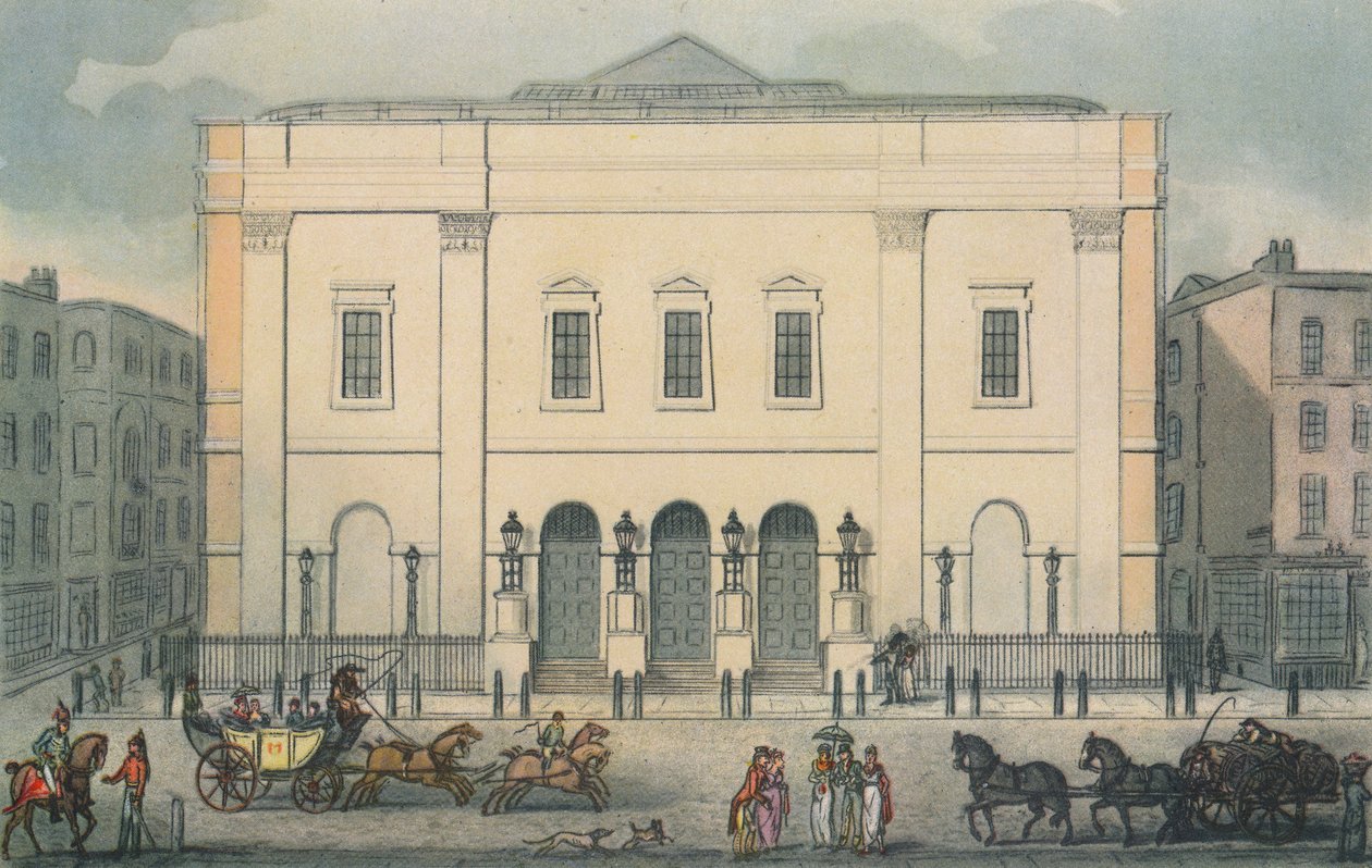 Set forfra af Theatre Royal, Drury Lane, Westminster, London, 1812 af Unbekannt
