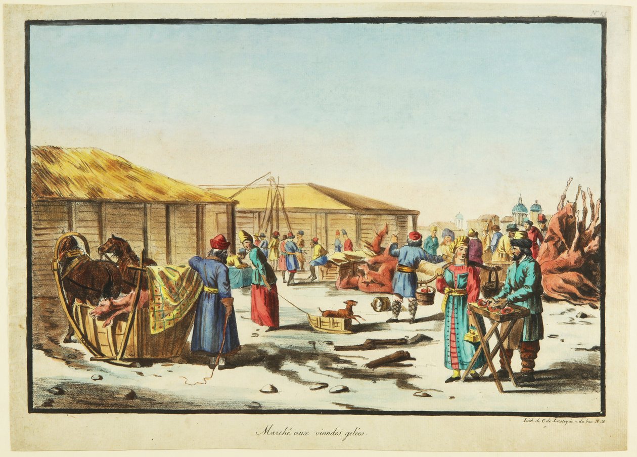 Frozen Meats Market, ca 1814 af Unbekannt