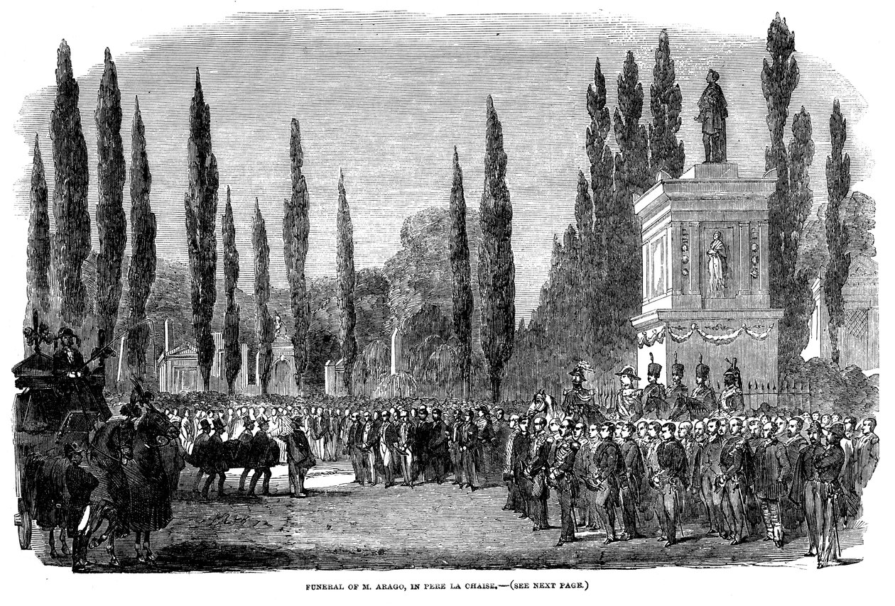 Begravelse af Francois Arago, fransk astronom, fysiker og politiker, Paris, 5. oktober 1853. af Unbekannt